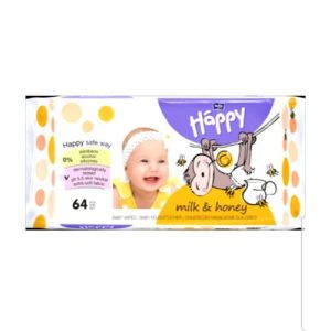 Lingettes Bella Happy Soie et Coton - 64 pcs -