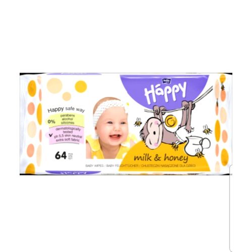 Lingettes Bella Happy Soie et Coton - 64 pcs -