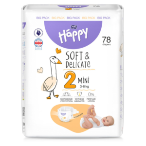 Couche  happy t2-3-6kg 78couches