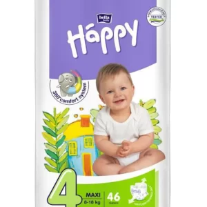 Couches Happy Taille 4 (8-18 Kg) 46 Unités
