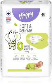 Couches Happy Taille 0 ( 2 Kg) 46 Unités